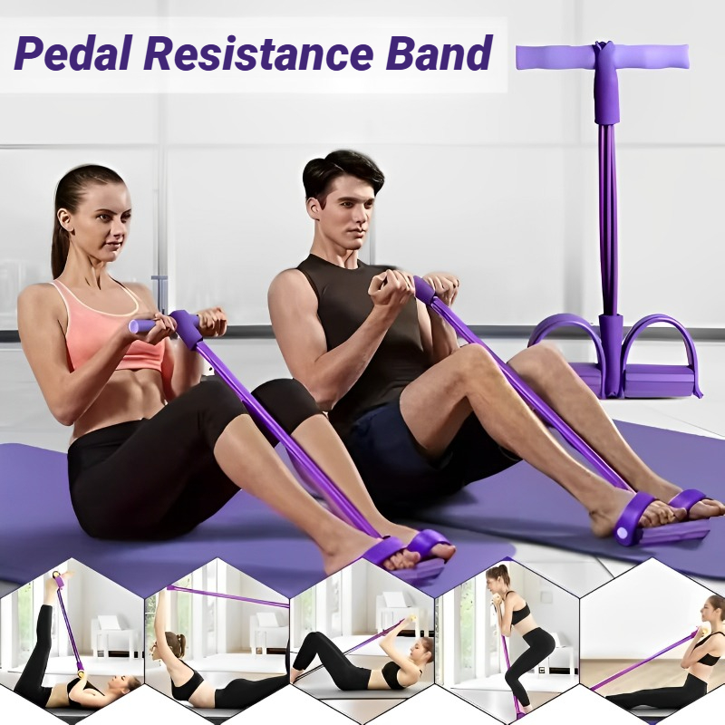 Home Gym Used - 4-delige elastische weerstandsband trainingsapparaat, buikspierweerstandsband, geschikt
