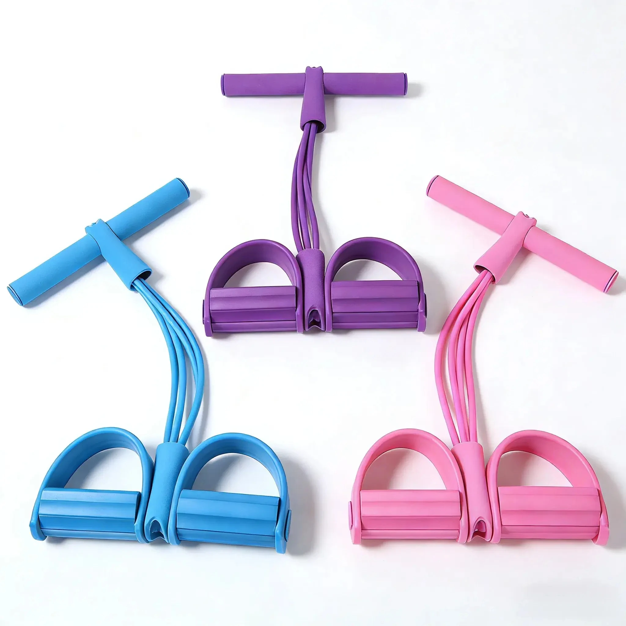 Home Gym Used - 4-resistentie elastisch trekkoord trainingsapparaat, buikspierweerstandsband, gebruikt