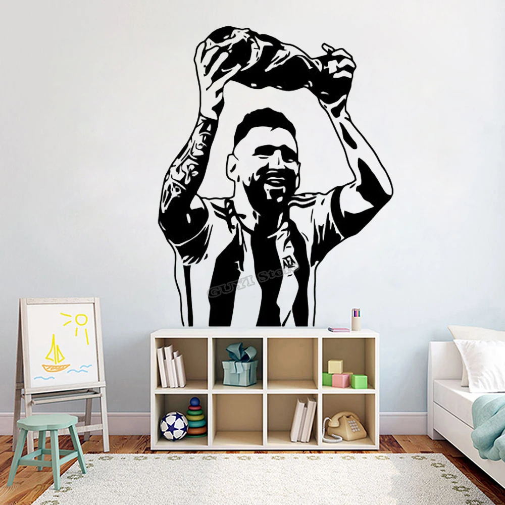Home Gym On Wall - Messi muursticker vinyl sticker voetbal sport