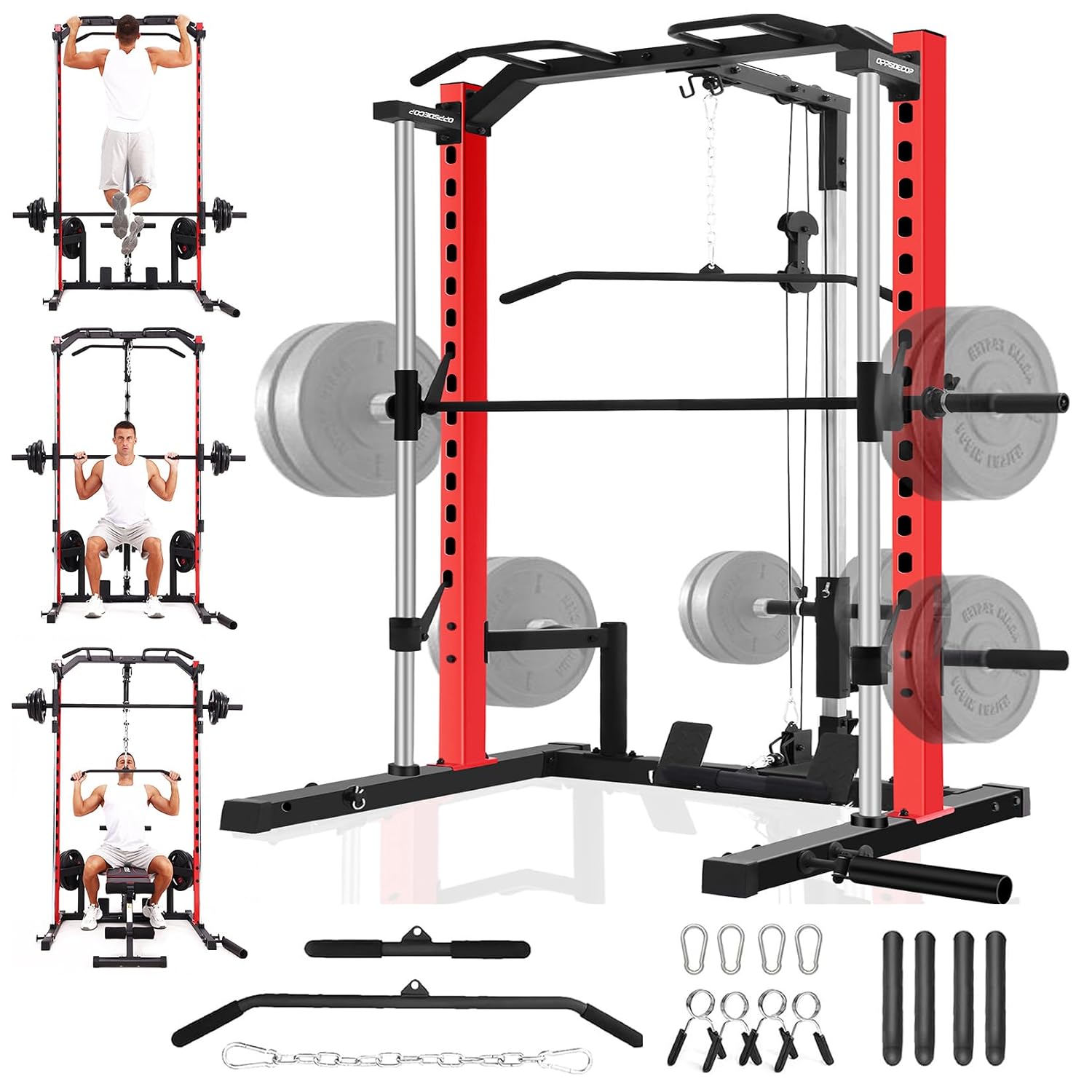 Home Gym Lat Pulldown Machine - Alles-in-één Smith Machine Power Rack met