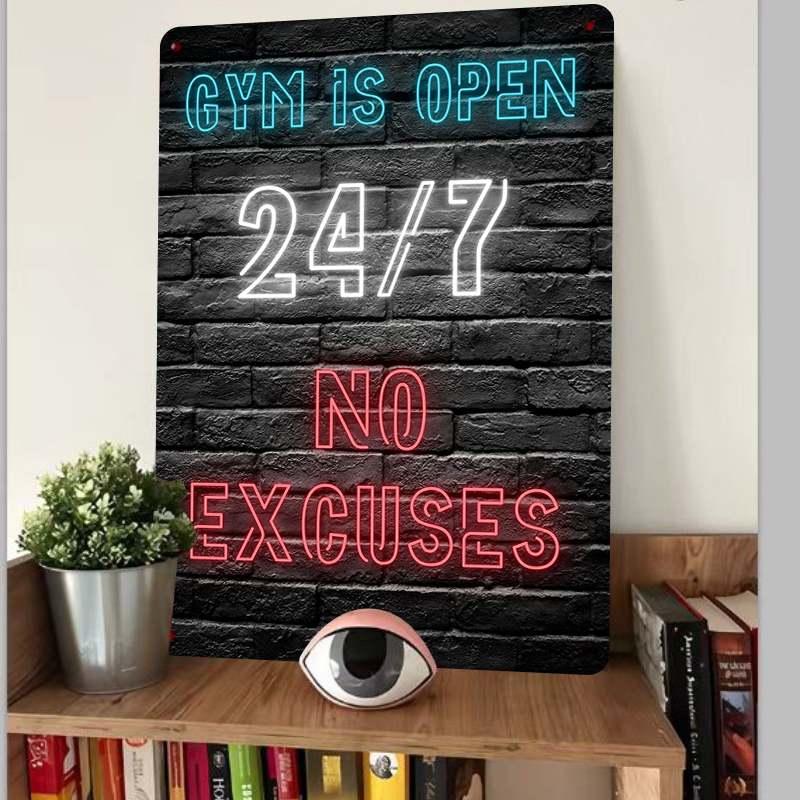 Gym 24-7 Open Neon Effect Meta - Home Gym Quotes recensie en prijs