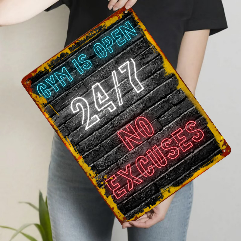 Gym 24-7 Open Neon Effect Meta - Home Gym Quotes recensie en prijs