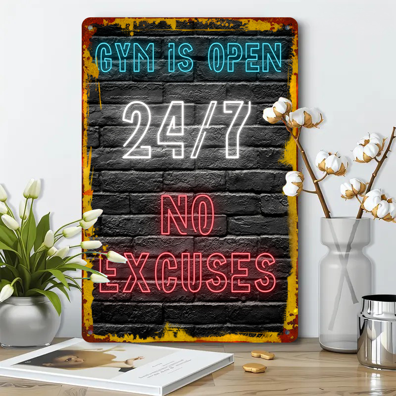 Gym 24-7 Open Neon Effect Meta - Home Gym Quotes recensie en prijs