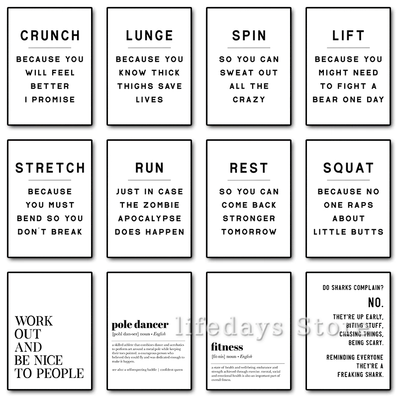 Fitness trainen grappige citat - Home Gym Quotes recensie en prijs
