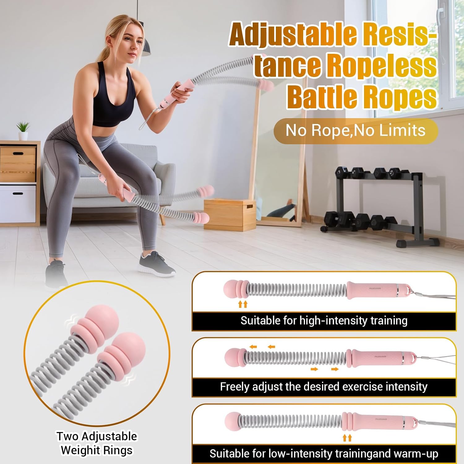Draagbare touwloze battle rope - Home Gym Weights recensie en prijs