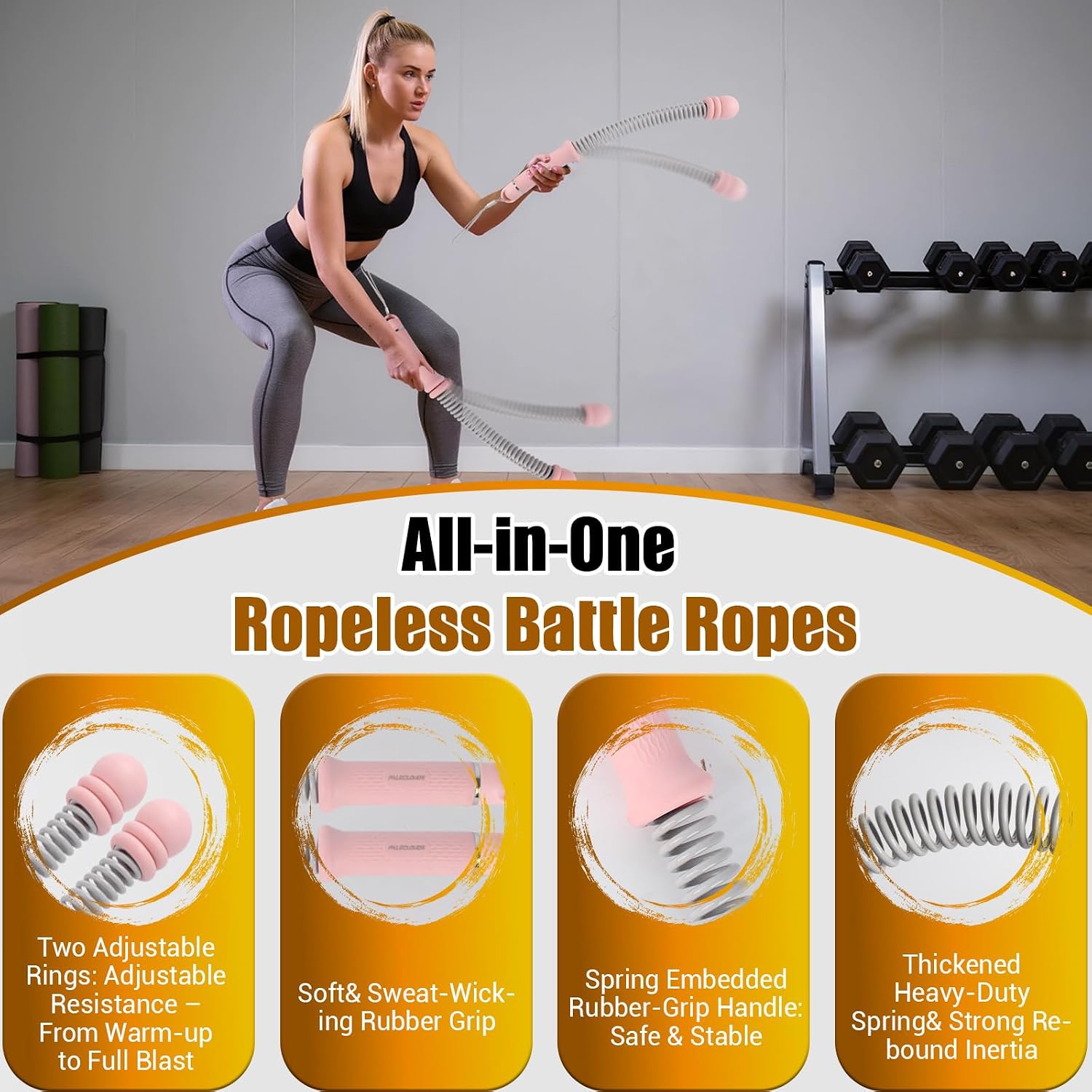 Draagbare touwloze battle rope - Home Gym Weights recensie en prijs